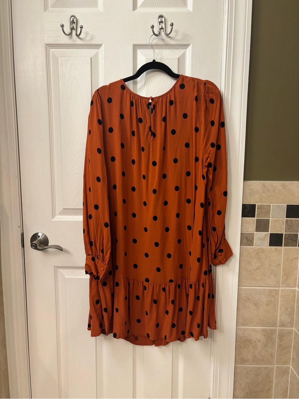 Ava & Viv Rust Orange Polka Dot Dress
